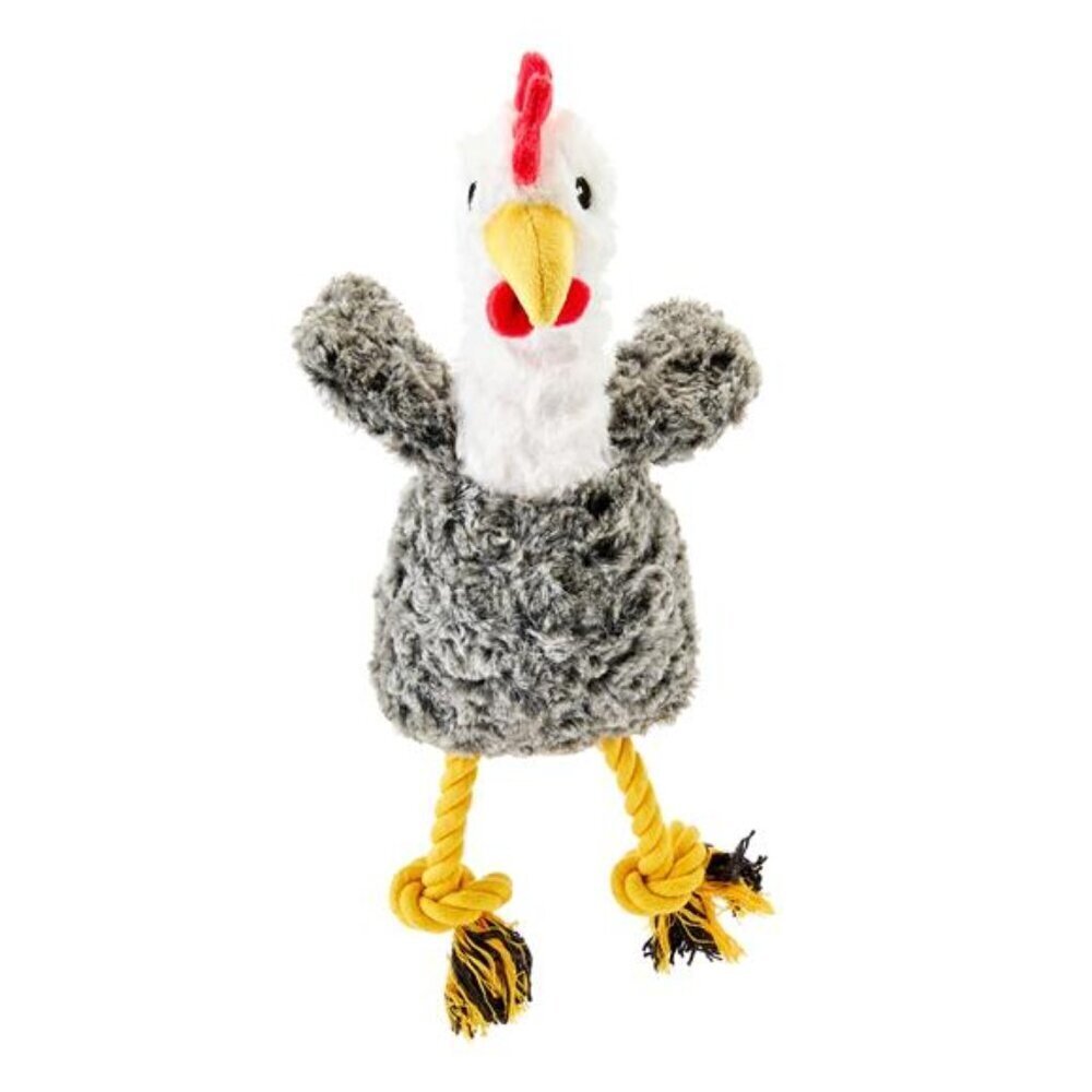 Cozy Buddy Chicken with Rope Dog Toy Plush Durable,Chew Level 3